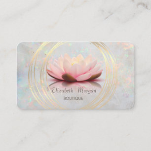Carte De Visite Cercles d'or élégants modernes Lotus holographique