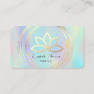 Carte De Visite Cercles d'Or Professionnels Lotus Holographiques