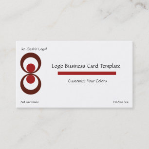 Carte De Visite Cercles Logo Entreprise - Logo Simple Rouge