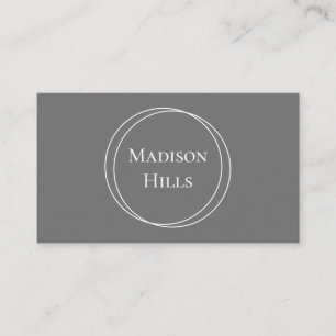 Carte De Visite Cercles minimalistes modernes Gris de cadre