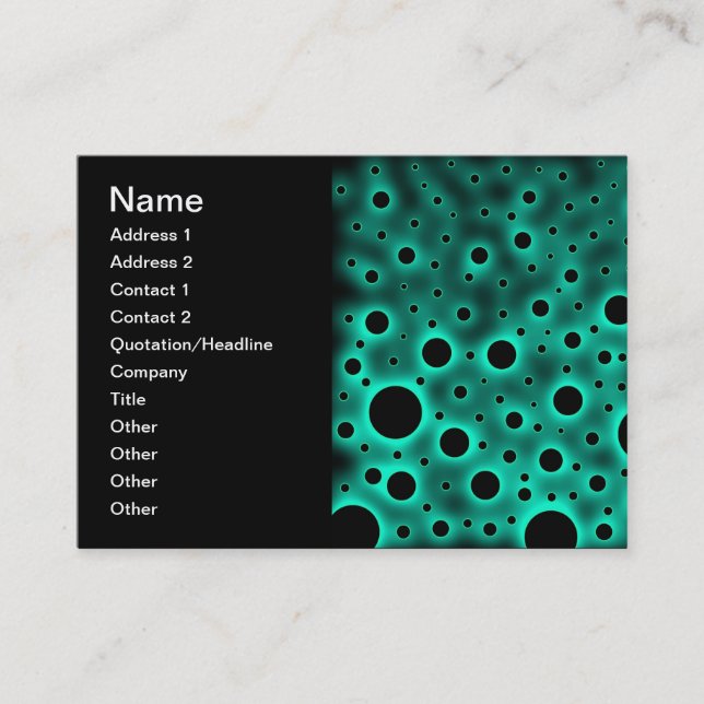 Carte De Visite Cercles noirs sur le design turquoise (Devant)
