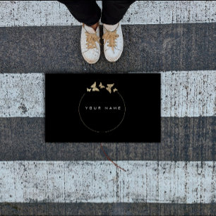 Carte De Visite Cercles papillon Golden Foil Black Vip Minimal