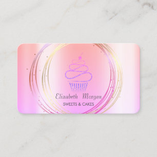 Carte De Visite Cercles professionnels élégants Cupcake pailleté 