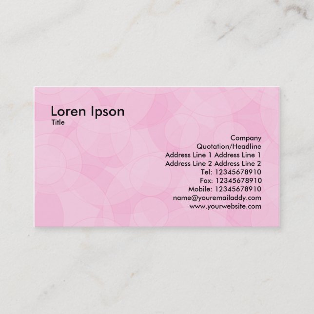 Carte De Visite Cercles - rose (Devant)