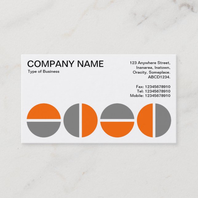 Carte De Visite Cercles rotatifs - orange et gris (Devant)