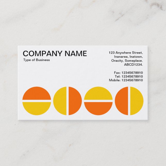 Carte De Visite Cercles tournants - orange et orange (Devant)