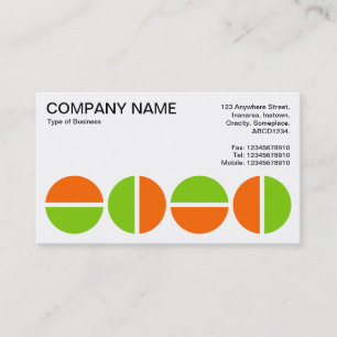 Carte De Visite Cercles tournants - orange et vert