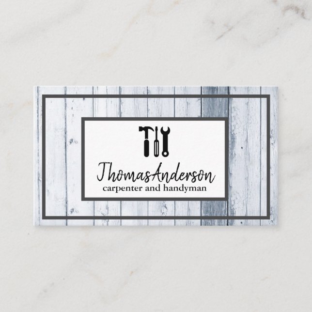 Carte De Visite Céréales de bois professionnel de menuiserie rusti (Devant)