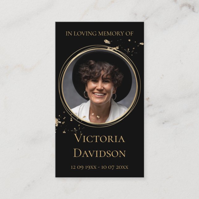 Carte De Visite Cérémonie funéraire de prière de photos Golden Rou (Devant)