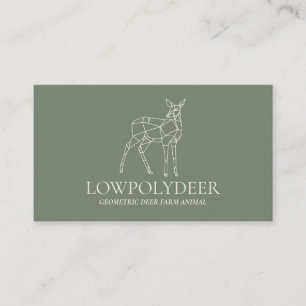Carte De Visite Cerf Animal Sage Vert Lowpoly