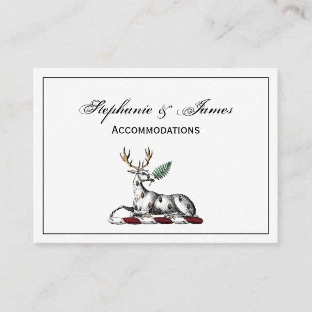 Carte De Visite Cerf avec Emblème héraldique de graisse (Devant)