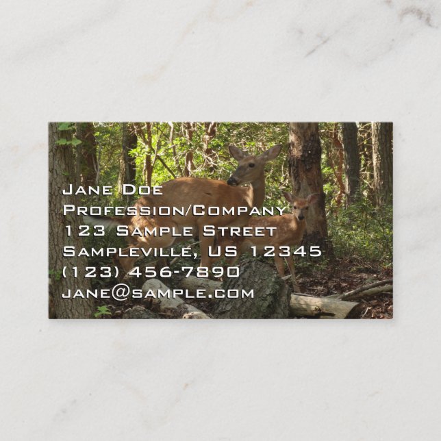 Carte De Visite Cerf et bébé cerf au parc national de Shenandoah (Devant)
