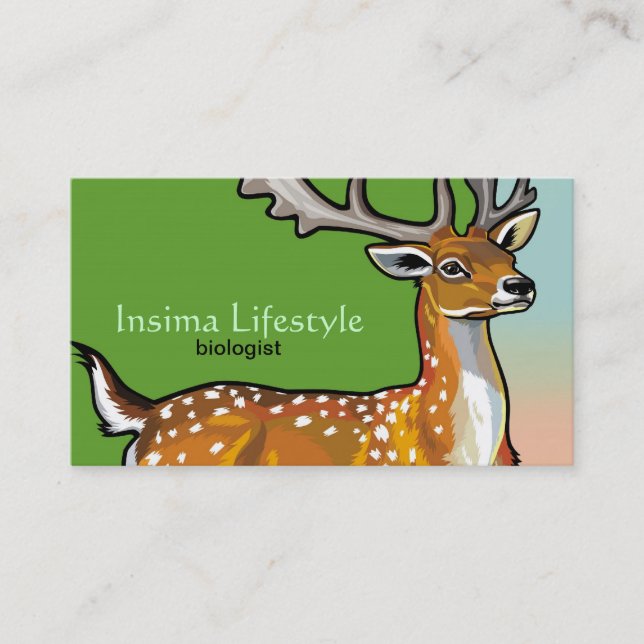 Carte De Visite cerfs communs affrichés animaux (Devant)