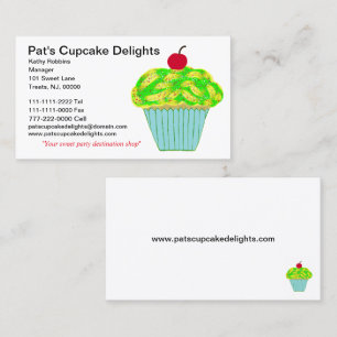 Carte De Visite Cerise sur le dessus Jaune Vert Frosted Vanille Cu