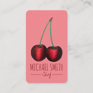 Carte De Visite Cerises Ripe Rouge cerise Fruit Chef confiture mai