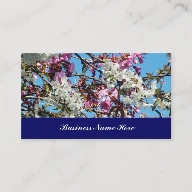 Carte De Visite cerisier en fleurs de printemps (Devant)