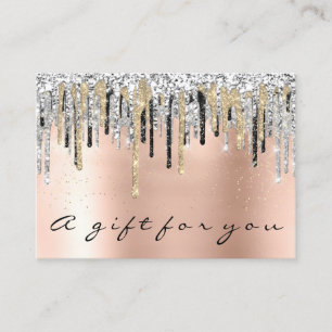Carte De Visite Certificat-cadeau Beauty Shop Coiffures Rose Gold