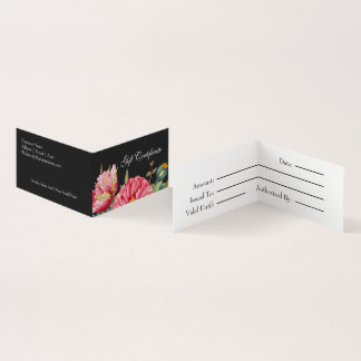 Carte De Visite Certificat cadeau de fleurs de pavot d'aquarelle