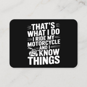 Carte De Visite C'est ce que je fais je conduis ma moto et je sais