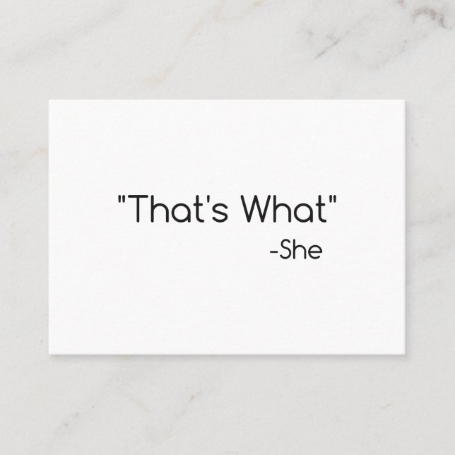 Carte De Visite C'est ce qu'elle a dit (Devant)