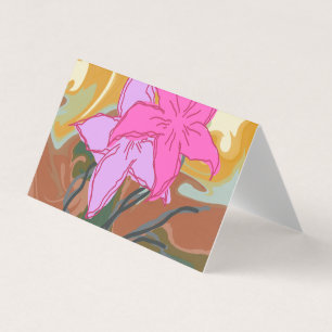 Carte De Visite Cette conception d'art floral abstrait mélange des