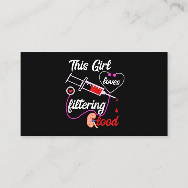 Carte De Visite Cette fille adore filtrer la dialyse sanguine infi (Devant)