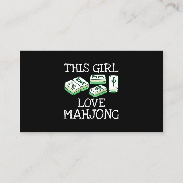 Carte De Visite Cette Fille Aime Mahjong Tee Chine Jeu Amoureux Ca (Devant)