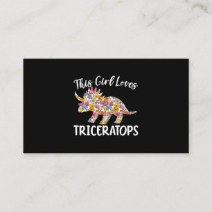 Carte De Visite Cette Fille Aime Tricératops Dinosaur Préhistoriqu