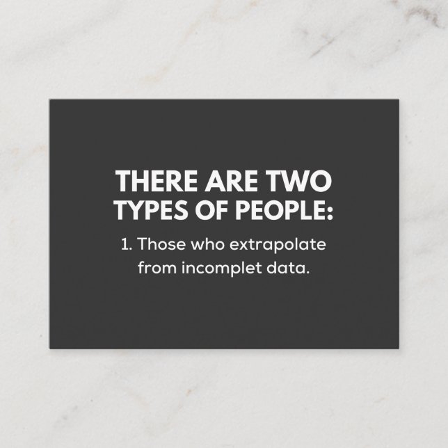 Carte De Visite Ceux qui extrapolent à partir de données incomplèt (Devant)