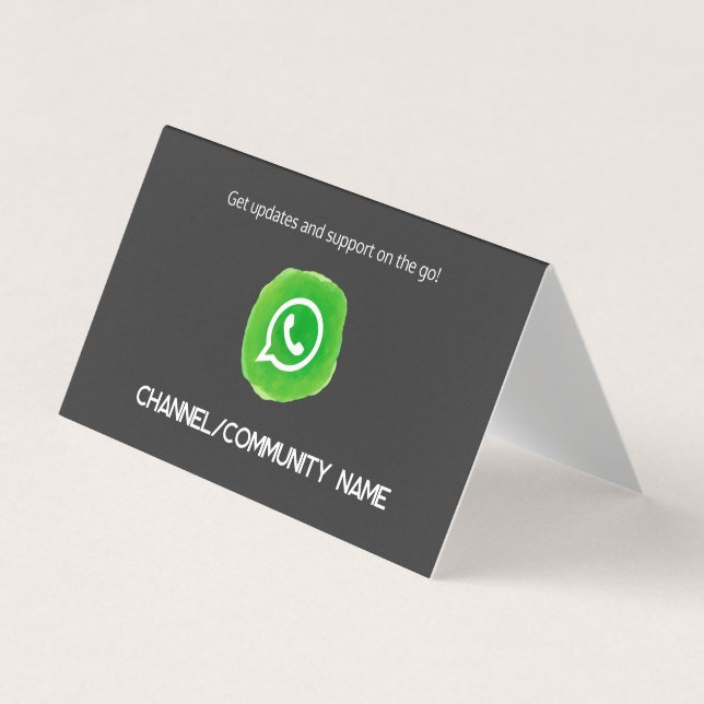 Carte De Visite Chaîne communautaire WhatsApp QR (Devant)