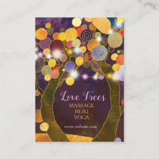 Carte De Visite Chaîne éclaire les arbres d'amour violet rustique