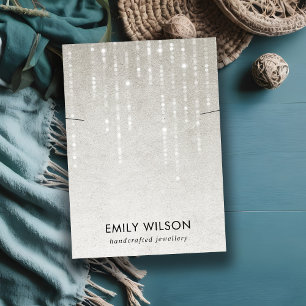 CARTE DE VISITE CHAÎNES DE LUMIÈRE GRISE ARGENT AFFICHAGE DE LA 