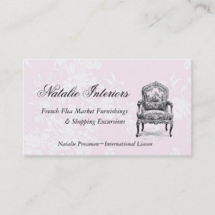 Carte De Visite Chaise française élégante de marché aux puces 