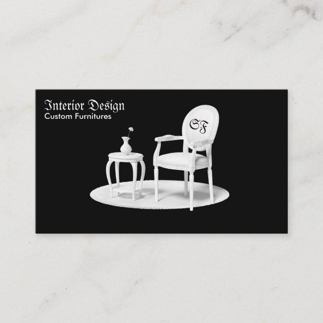 Carte De Visite Chaise Table Vase Tapis Meubles d'Intérieur Rétro (Devant)