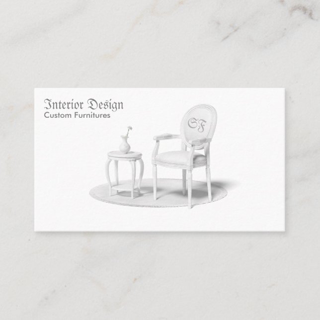 Carte De Visite Chaise Table Vase Tapis Rétro (Devant)