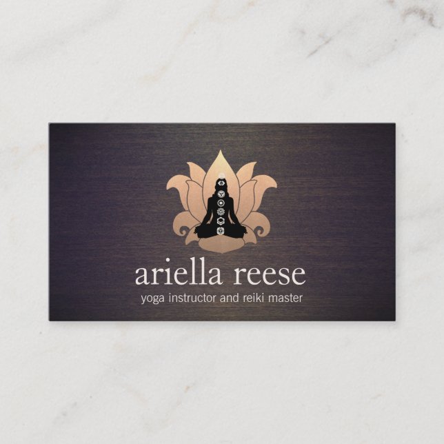 Carte De Visite Chakra Lotus Yoga et instructeur de méditation Woo (Devant)