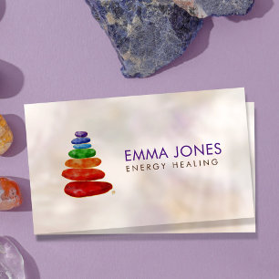 Carte De Visite Chakra Zen Stones Énergie Crystal Healing Business