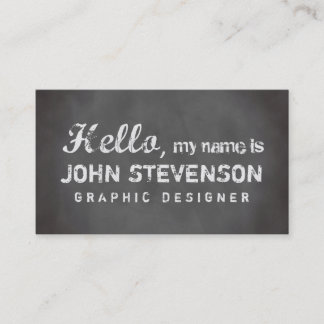 Carte De Visite Chalet gris chalboard chic hello graphiste