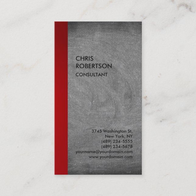 Carte De Visite Chalet spécial gris rouge moderne (Devant)