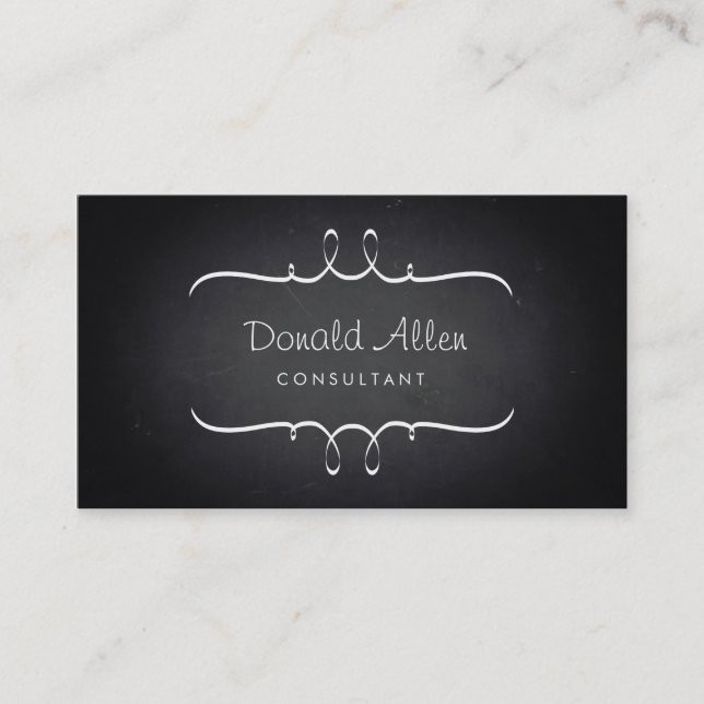 Carte De Visite Chalk de tableau noir Retro Ardoise professionnell (Devant)