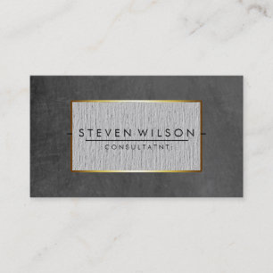 Carte De Visite Chalkboard Elegant Professionnel Moderne Lin Or
