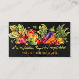 Carte De Visite Chalkboard Fresh Homegrew Vegetable Business