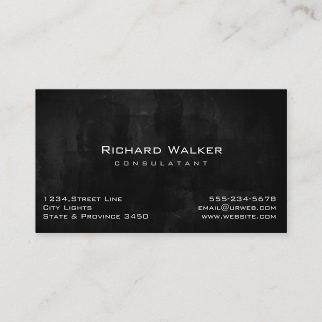 Carte De Visite Chalkboard Professional élégant Black Board Simple (Devant)