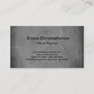 Carte De Visite Chalkboard Professional Grey Plain Moderne