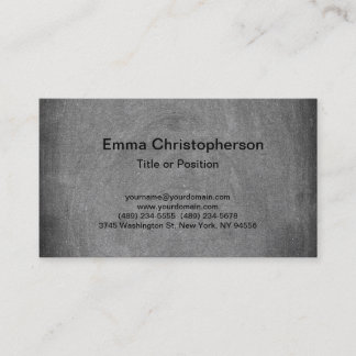 Carte De Visite Chalkboard Professional Grey Plain Moderne