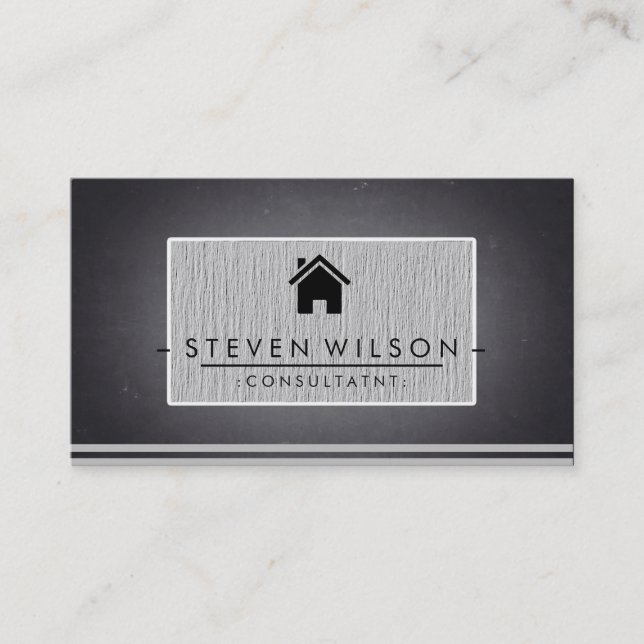 Carte De Visite Chalkboard Real Estate Professional Linen (Devant)