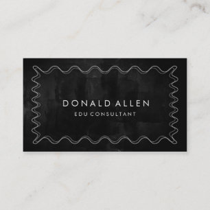 Carte De Visite Chalkboard Retro Courbé Professionnel Classique