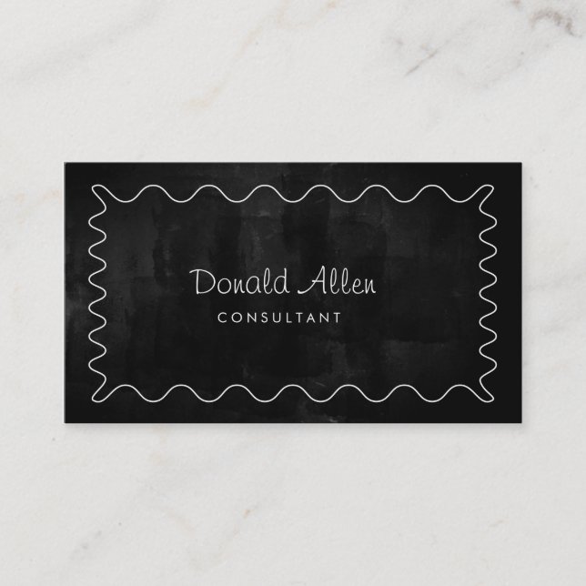 Carte De Visite Chalkboard Retro Curves Professional Classic (Devant)
