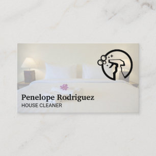 Carte De Visite Chambre d'hôtel   Logo de nettoyage des vaporisate