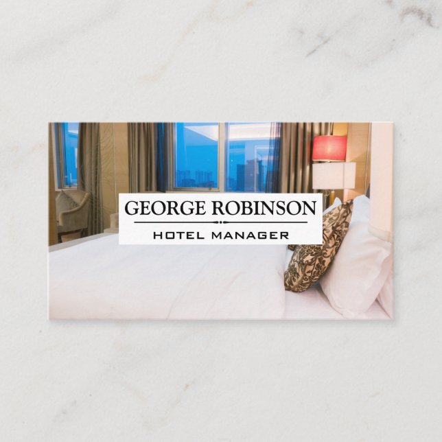 Carte De Visite Chambre Hôtel | Gestion des Resort (Devant)